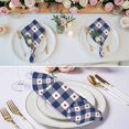 thumbnail image 2 of 4th of July Cloth Napkins, Independence Day Blue White Plaid Red Star Washable and Reusable Dinner Napkins Set of 8, Table Napkin for Kitchen Party Birthday Wedding Hotel Housewarming 20"x20", 2 of 8