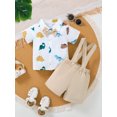 thumbnail image 2 of PureChapter Baby Boys' Clothing Sets Boys Summer Outfits Dinosaur Print Short Sleeve Bow Tie Shirt & Suspender Shorts 2-Piece, 2 of 9