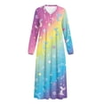thumbnail image 5 of Tutolipy Starfish Shell Printed Nightgowns for Women Full Length Sleepwear V Neck Loungewear Lightweight Nightshirts for Home, 3XL, 5 of 7