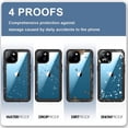 thumbnail image 3 of IBAOLEA Designed for iPhone 13 Case, Waterproof Built-in Screen Protector, Rugged Heavy Duty Full Body Shockproof Protection Phone Case for iPhone 13 6.1 inch 2021”, Black/Clear, 3 of 7