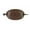 Dark Brown, variant on Oval Faux Leather X Stitched Pattern with Wood Hair Stick Barrette - Black