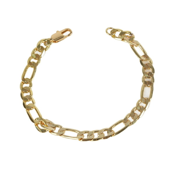 Pulsera de oro para hombre Pulsera de cadena de oro de acero inoxidable chapada en cobre resistente de moda de 18 quilates