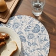 thumbnail image 3 of Blue Paisley Round 13 Inch Placemats Set of 6, Vintage Boho Flower Botanical Leaf Branch HeatResistant Non Slip Place Mats for Dining Table, Wipeable Braided Kitchen Table Mats for Housewarming, 3 of 9