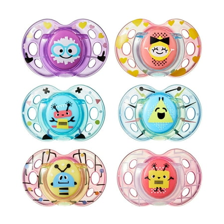 Tommee Tippee Closer to Nature Fun Style Baby Pacifiers, 6-18 months