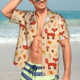 thumbnail image 7 of Fuzoiu Cute Foxes Print Hawaiian Shirt for Men, Summer Beach Casual Short Sleeve Button Down Shirts, Men’s Beach Summer Shirts with Pocket,XX-Large, 7 of 7