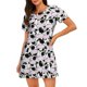thumbnail image 1 of Fotbe Cute Animal with Cow Bata de Dormir para Mujer con Estampado, Camisón de Algodón de Manga Corta, Ropa de Dormir Casual, 1 of 6