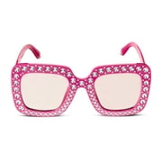 Pink Square Rhinestone Novelty Party Glasses, by Way To Celebrate
