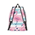thumbnail image 3 of Balery Pink Striped Flamingo Vintage Canvas Backpack for Men and Women - Large Capacity, Durable Travel Laptop Bag for School, Work, Hiking, and Outdoor Activities, 3 of 7