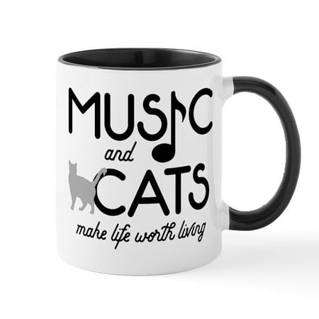 

CafePress - Music And Cats 15 Oz Ceramic Large Mug - 11 oz Ceramic Mug - Novelty Coffee Tea Cup