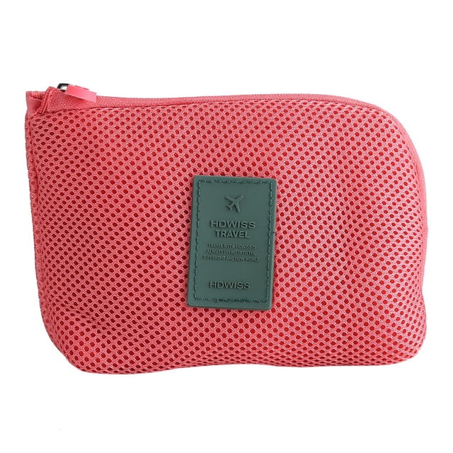 HDWISS Auricular Multifuncional Dispositivos Digitales Bolsa De Almacenamiento De Viaje Cosmético Sandía Rojo