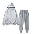 thumbnail image 2 of KKBOTIVE Men's Zip Up Sweatsuit - Casual Sweater Suit Loose Cardigan Hoodie Sweatpants 2 Piece Set Mens Fall Winter Tracksuit ( Light Gray Size: S ), 2 of 3
