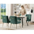 thumbnail image 3 of Mistpeople Velvet Dining Chairs Set of 4,Modern Simple Kitchen Dining Room Chairs,Thickened Upholstery with Gold Metal Legs,Pleated Design Accent Chair with Frosted Carrying Handle (Green), 3 of 6