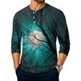 thumbnail image 2 of Domuza Men's Halloween Henley Shirts Spooky Funny Graphics Casual Long Sleeve 3-Button Basic T Shirt Moisture Wicking Regular Fit Pullover 2XL, 2 of 4