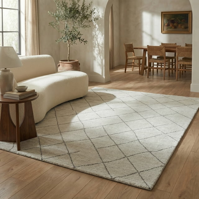 Rug Branch Casa Abstract Indoor Area Rug, Beige Cream, Modern - Living Room, Bedroom, Dining Room, and Kitchen