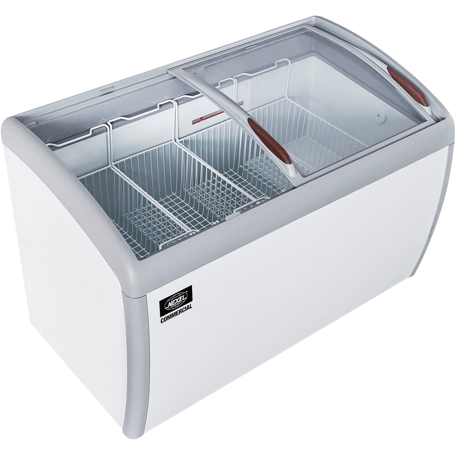 Nexel Ice Cream Freezer, Curved Glass Lid, 49"W