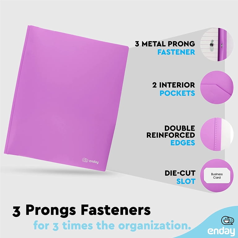 Enday Folders with Pockets and Prongs 2 Pocket Portfolio Folder
