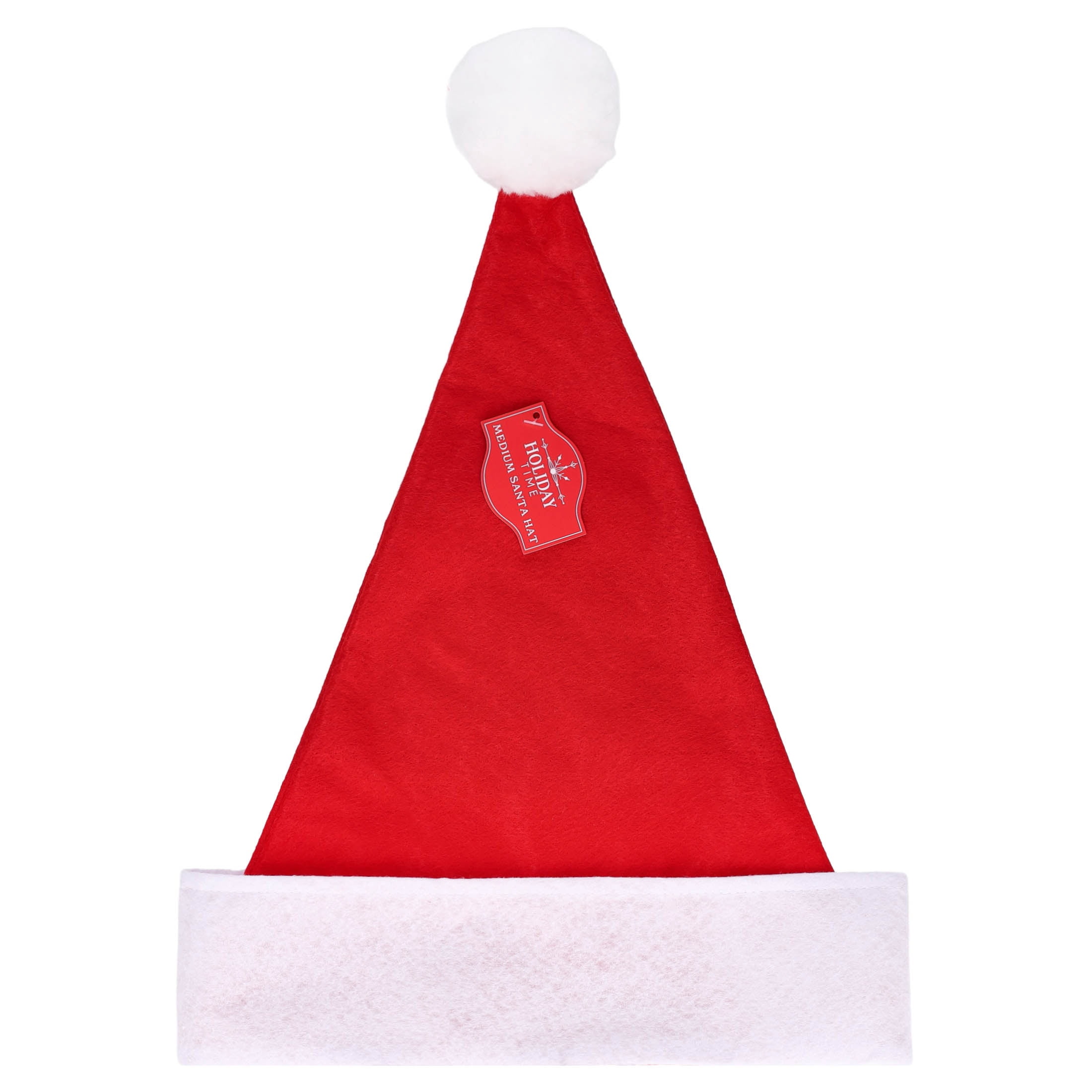 Medium Felt Santa Hat, Red and White, 16", by Holiday Time