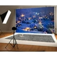 thumbnail image 2 of 10x8ftChristmas Photography Backdrop Xmas Winter Rustic Village Night View Scenery Background Retro Xmas Tree Forest Banner for Christmas Happy New Year Party Decorations Holiday Photobooth Props, 2 of 5