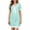 Green, variant on Women's Plus Size Short Sleeve Knee-Length Nightgowns Comfy Sleepwear Round Neck Satin Blue Bow Detail Solid Soft Homewear Gown