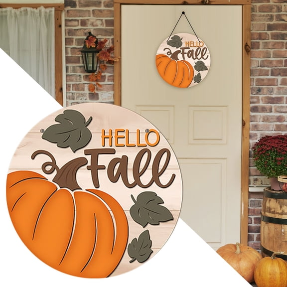 1Pc Clearance Under $5 Door Sign Fall Welcome Sign For Front Door, Wood Autumn Welcome Sign (E)