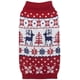 thumbnail image 2 of Suéter festivo retro vintage navideño de reno de fin de año para perros en rojo tango y azul marino, paquete de 1 ropa para perros (M) Rojo Verde RV1016-0124135FYD, 2 of 3