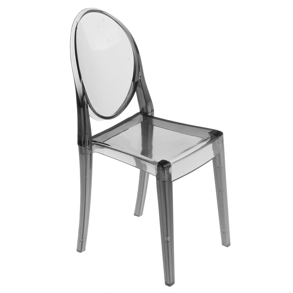 1/6 Plastic Modern Dining Chair Ghost Armchair Mini Furniture for Doll 