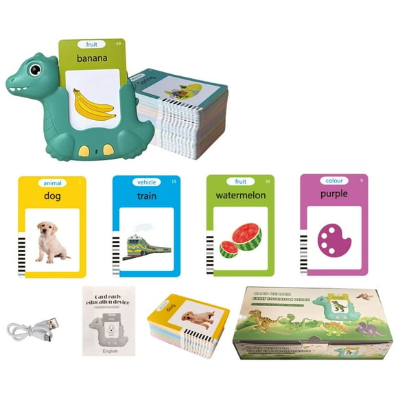 BINGLI Dinosaur Talking Flash Cards 112/224 Sight Words for Kids, Audible Educational Interactive Autism Sensory Toys for Toddlers 3-8, Learning Tool for Girls Boys Gifts