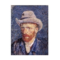 Canvas Wall Art - Masters Collection 'Self Portrait In Blue Vincent Van Gogh' Wall Art for Living Room, Bedroom, or Office Décor by Trademark Fine Art - 35 x 47 Inches