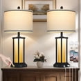 thumbnail image 1 of Juego de mesa vintage Lamp Cinkeda de 68 cm con 2 enchufes USB C+A, 1 of 7