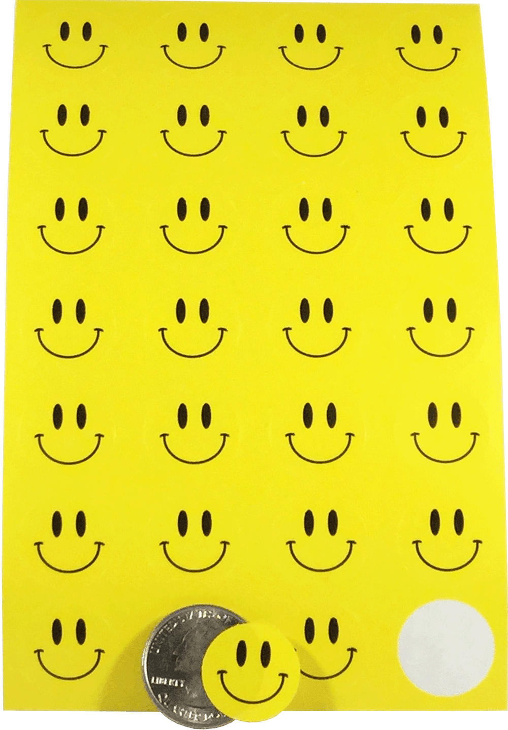 YELLOW SMILEY FACE YELLOW SMILEY FACES BADGES 10 SMALL OR 3 LARGE ON CARD 