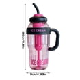 thumbnail image 3 of Purple ICE CREAM Large Capacity Tumbler with Handle, 1400ML Portable Water Bottle with Straw, for Travel, Office, Outdoor Activities, Daily Use - BPA Free, Leakproof Design, Easy to Carry, Suitable f, 3 of 8