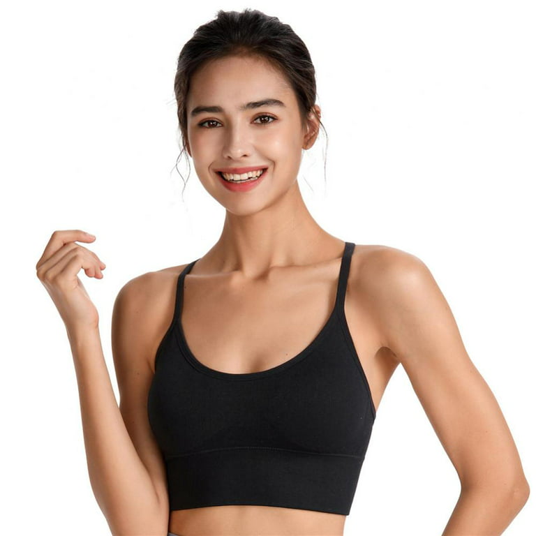 Seamless Sports Bras for Women 3 Pack, Soft Removable Cups Yoga
