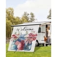 thumbnail image 4 of 4th of July RV Awning Sun Shade Screen 9'X7' Welcome Floral Vase Mesh Sunscreen American Flag Awning Shade Screen with Zipper UV Blocker Completed Kits Outdoor Canopy for RV Motorhome Camper Travel, 4 of 7