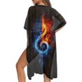 thumbnail image 5 of HELLHERO Polyester Cardigan Swimsuit Cover ups for Beach Lightweight Long Ice and Fire Note Design, 5 of 6