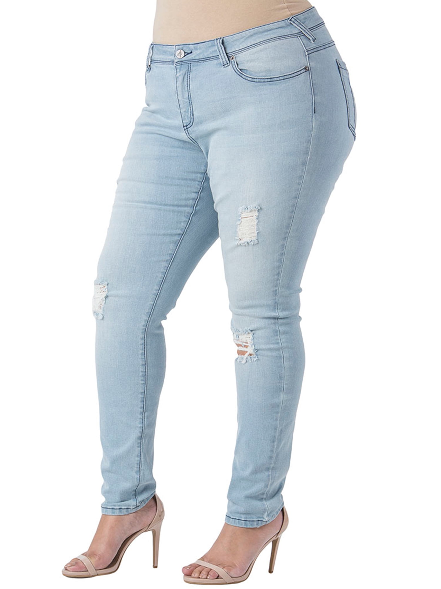 women's light blue jeans