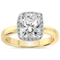 5 Carat IGI Certified Radiant Shape Lab Grown Diamond Engagement Ring | 14K Yellow Gold |Anna Hidden Accents Halo Diamond Ring | FG-VS1-VS2 Quality Friendly Diamonds