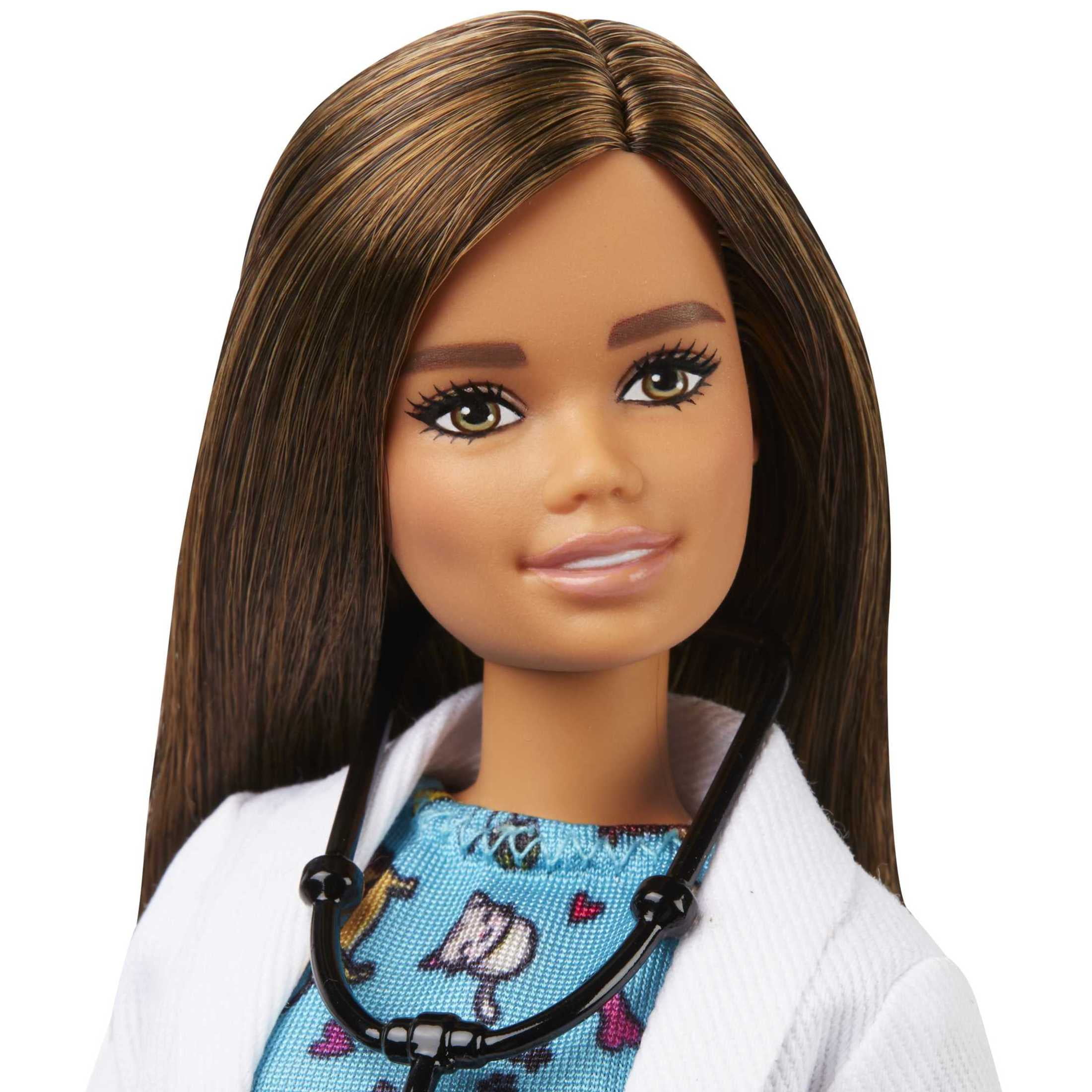 Barbie Pet Vet Fashion Doll Brunette with Medical Coat, Kitten Patient & Accessories