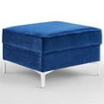 thumbnail image 5 of Posh Living Levi Tufted Velvet Storage Ottoman with Chrome Legs in Navy Blue, 5 of 9
