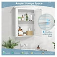 thumbnail image 6 of Bathroom Mirror Cabinet, Wall Mounted Storage Cabinet with Mirror Door and Adjustable Shelf, Mirrored Medicine Cabinet for Bathroom, Living Room, Cloakroom, 22 x 6 x 27.5 inches (White), 6 of 8
