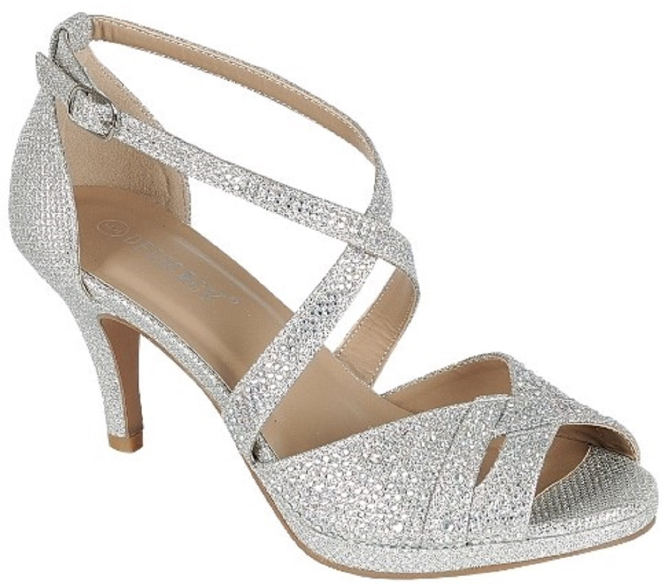 2020 Wedding Dress Shoes Women's Kitten Heels Open Toes sandals Buckle Strap T88
