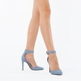 thumbnail image 5 of Dream Pairs Women's Ankle Strap Stilettos Pointed Toe High Heel Pumps Shoes OPPOINTED-ANKLE BABY/BLUE/SUEDE Size 6, 5 of 5