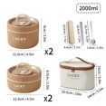thumbnail image 1 of 18/8 Stainless Steel Thermal Food Container Bento Lunch Box Set, Portable Keep Warm Lunch Container With Insulated Bag Khaki 2000ml set, 1 of 6