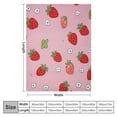 thumbnail image 4 of COMIO Girls Strawberry Blanket Twin,Kawaii Strawberry Throw Blanket for Kids,Japanese Style Pink Cute Cartoon Fruit Food Theme Blanket,Girly White Floral Flannel Blanket Sofa Bed Couch Decor, 4 of 6
