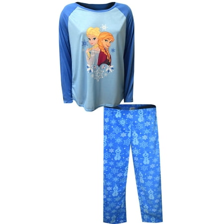 Briefly Stated Women's Disney Frozen Smiling Elsa and Anna Pajama Set