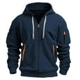 thumbnail image 2 of CONFREE Men's Hoodie Solid Color Hoodies For Men Zipper Up Long Sleeve Casual Pullover Hooded Sweatshirts With Pockets, 2 of 5