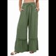 thumbnail image 2 of Pantalones Palazzo de Cintura Alta y Pierna para Mujer, Estilo , con Encaje, Holgados, Color Verde , Talla M, 2 of 6