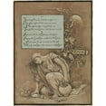thumbnail image 2 of Elihu Vedder 19x24 Black Ornate Framed Double Matted Museum Art Print Titled: In Memory (1883-1884), 2 of 5