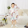 thumbnail image 5 of Wearable Blanket Hoodie for Kids Unicorn Clouds Stars Flannel Hooded Blanket with Pockets and Sleeves Suitable for Boys and Girls, 5 of 7