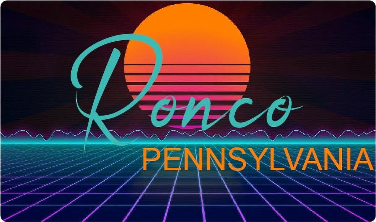 Ronco Pennsylvania 2 X 1.25Inch Vinyl Decal Stiker Retro Neon Design
