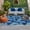 Navy, Indigo, Cyan, variant on Blue Tropical Plants Outdoor Rug for Patio/Deck/Porch, Non-Slip Large Area Rug 3 x 5 Ft, Summer Monstera Palm Leaf Indoor Outdoor Rugs Washable Area Rugs, Reversible Camping Rug Carpet Runner